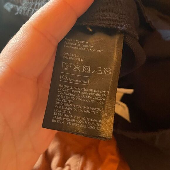 H&M | black linen blend drawstring crop pants XL - Picture 6 of 6